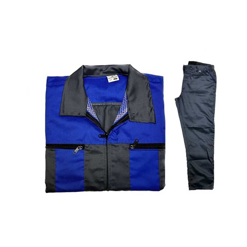لباس کار دو تکه طوسی-آبی آستر دار سایز L 1*W05