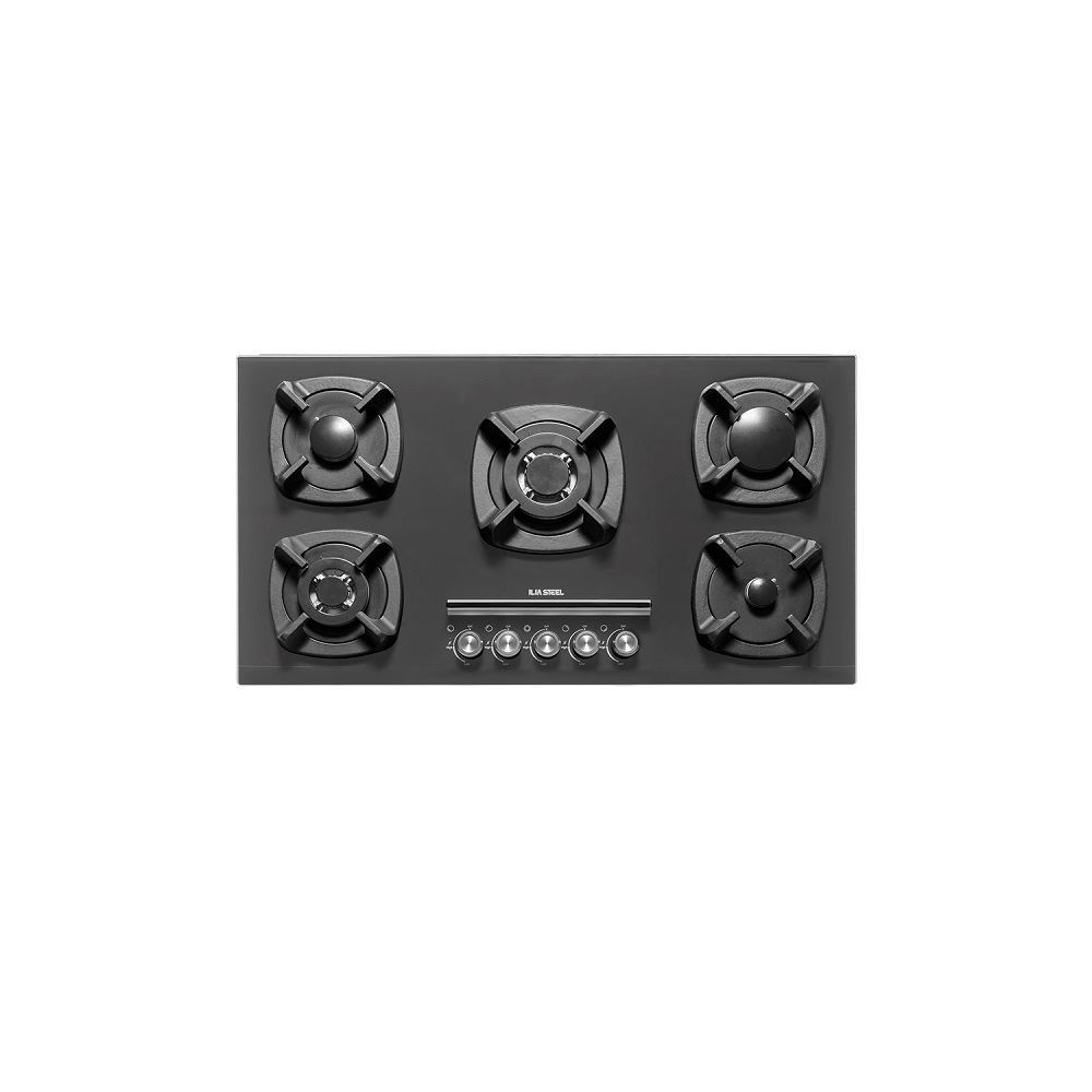 اجاق گاز پنج شعله شیشه ای مدل G534  ایلیا استیل ILIA STEEL نسترن4*12