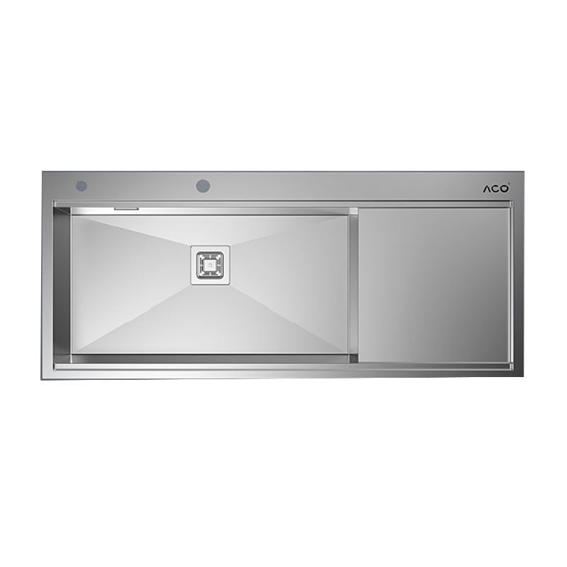سینک ظرفشویی استیل 50*116 راست با جا مایع کد ST-01 آکو ACO نسترن8*12