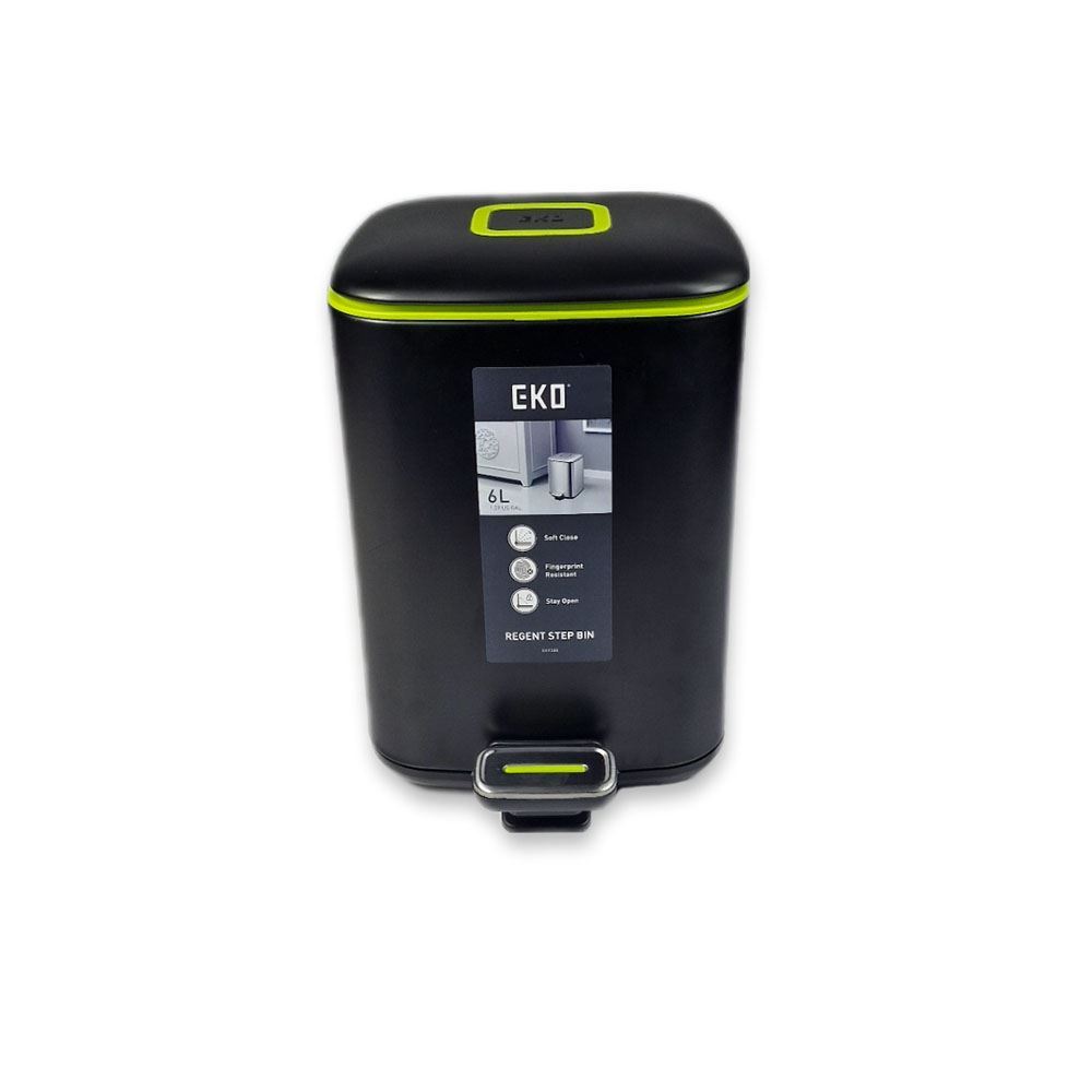 سطل زباله 6 لیتری مربع مشکی مات اکو کد 9388P-BL اسمارت SMART 
