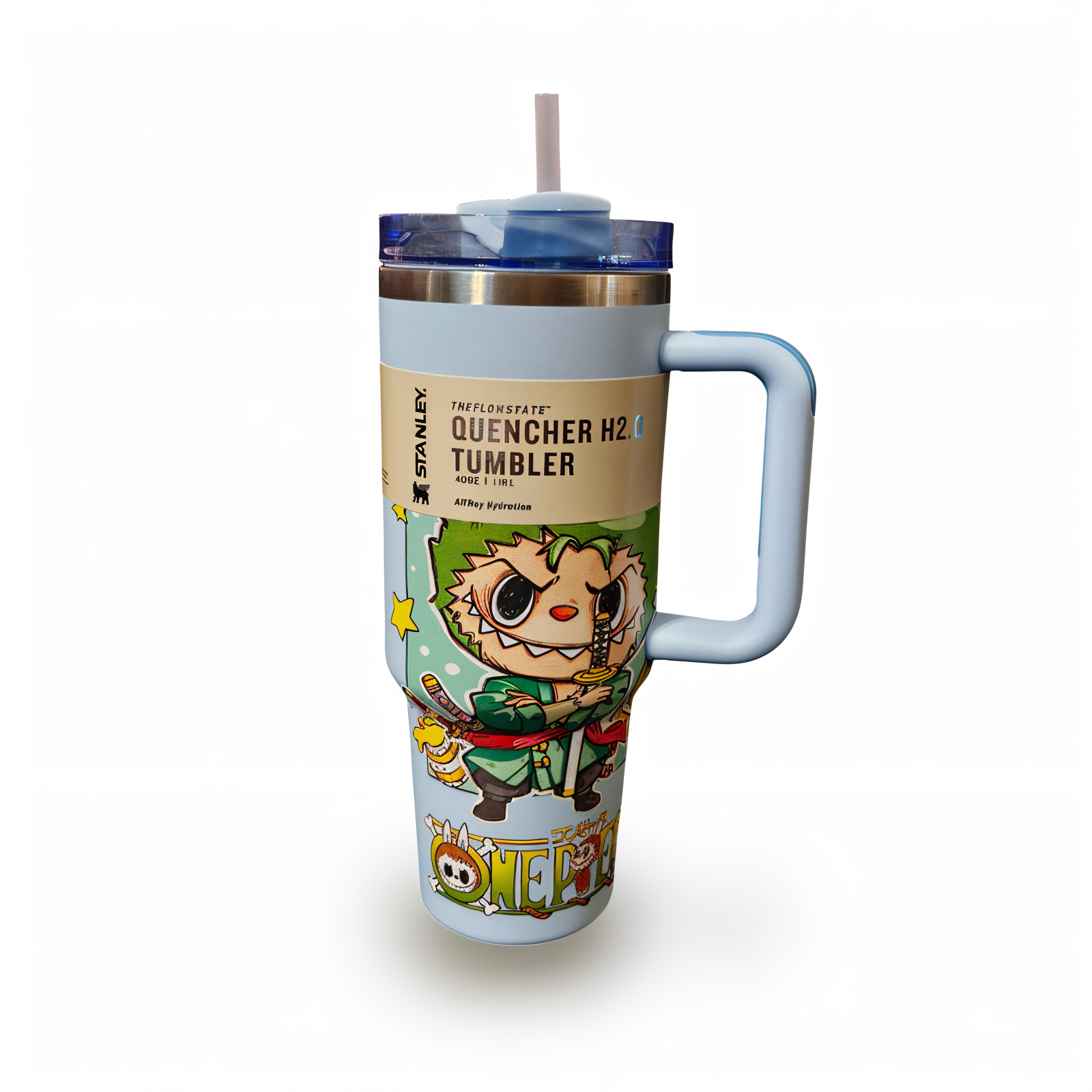 تراول ماگ لبوبو آبی STANLEY  STANLEY Labubu Blue Travel Mug 1.18L – Stainless Steel Insulated Tumbler
