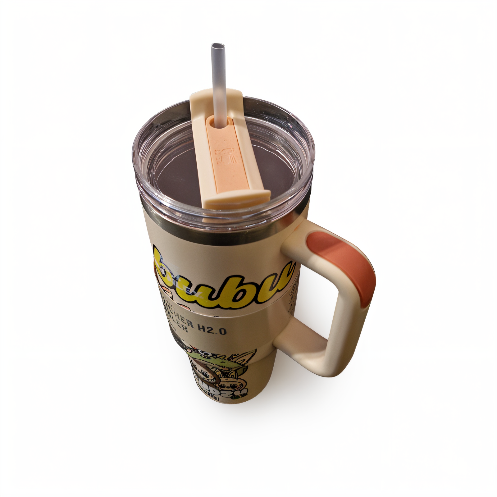 تراول ماگ لبوبو نسکافه ای STANLEY  STANLEY Labubu Coffee Brown Travel Mug 1.18L – Stainless Steel Insulated Tumbler
