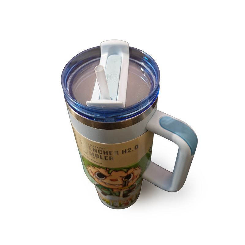 تراول ماگ لبوبو آبی STANLEY  STANLEY Labubu Blue Travel Mug 1.18L – Stainless Steel Insulated Tumbler