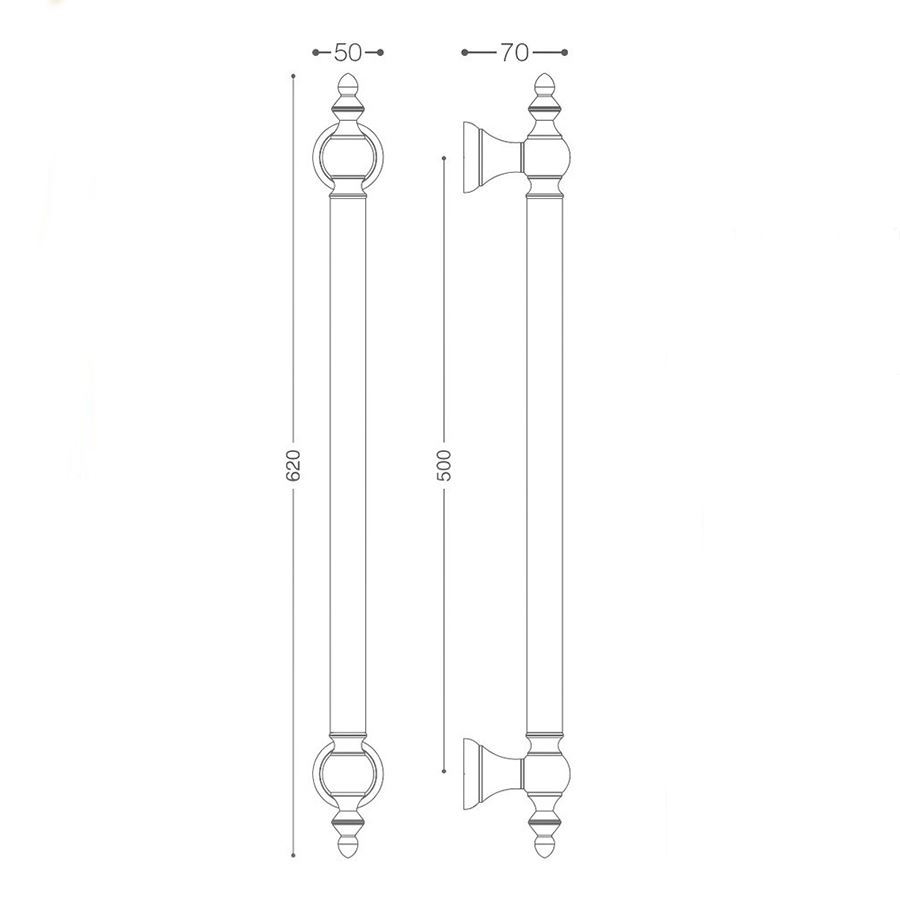 دستگیره دو پیچ ورودی برنز مات بلند بهریزان کد 9914LM1 1*E11