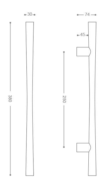 دستگیره دو پیچ ورودی کروم بهریزان 7134L 1*C11
