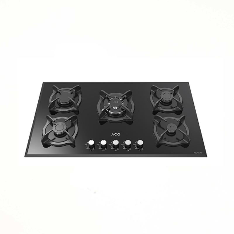 اجاق گاز شیشه ای 5 شعله 860*500 بادسانی مدل ARINA آکو ACO گلستان4*12