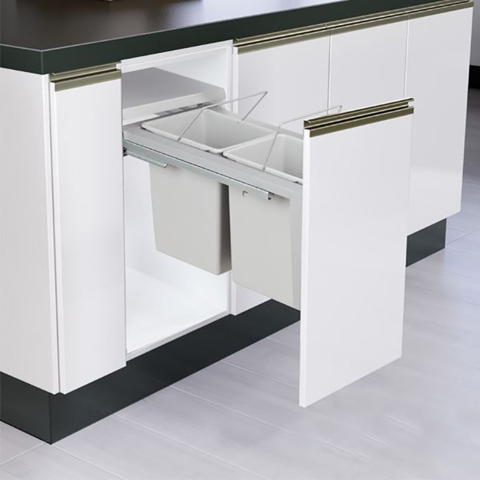 سطل زباله دو مخزنه کوچک با ریل تاندم آدلان کد A835