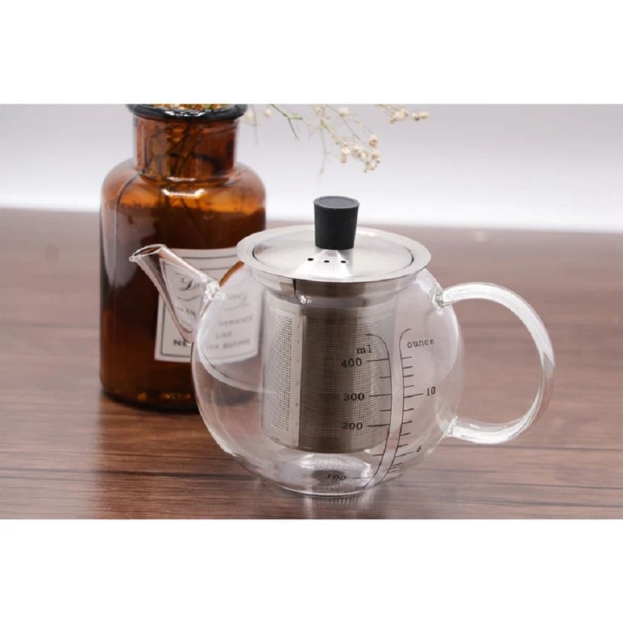 قوری در استیل 400ML  PIREX شفاف مدل VK314313 بی وی کی BVK 
