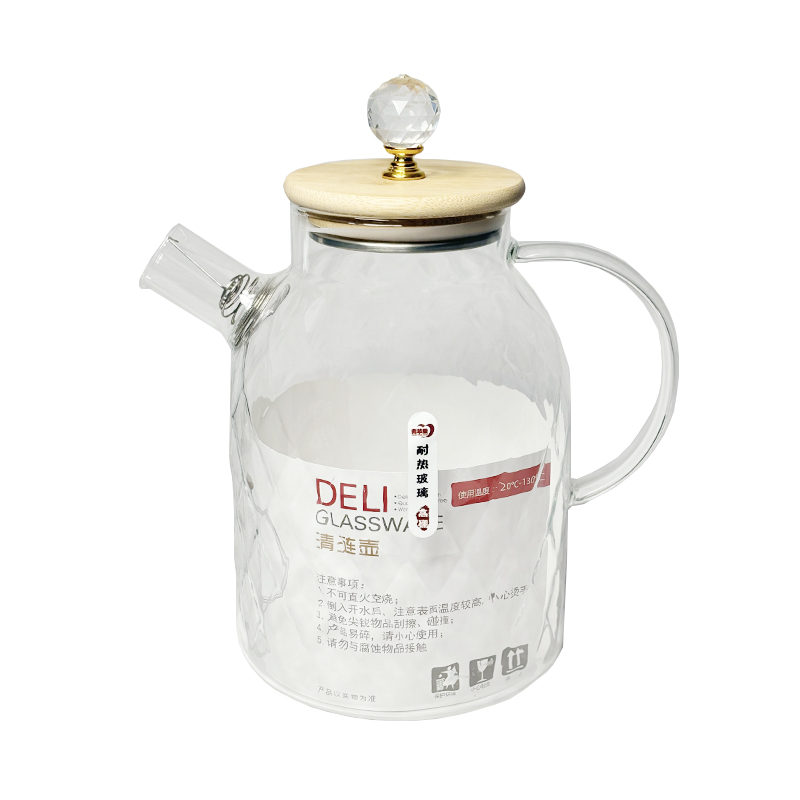 قوری طرح دار در چوبی DELI میل 1600 1*F31