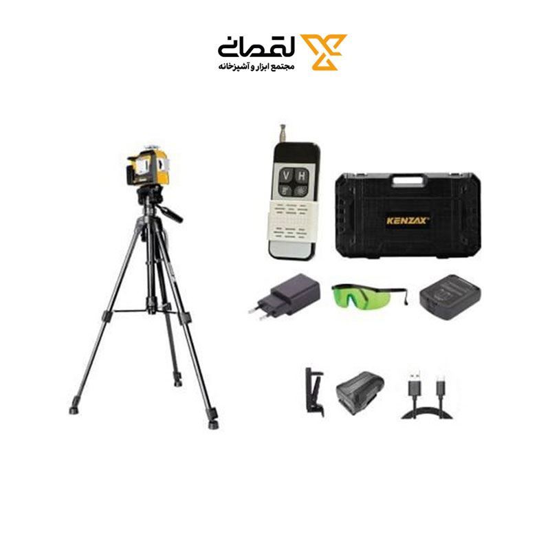 تراز لیزری دیجیتال 12 خط سبز شارژی سه بعدی مدل 1133Pکنزاکس KENZAX