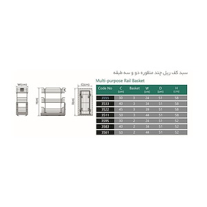 سبد چند منظوره ریل کف 2 طبقه پلاتین یونیت 50 مدل 3561 (S.A) پلاتین PELATIN 12*G8    گلستان3*12