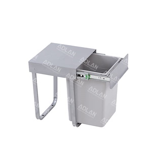 سطل زباله تک مخزنه ریلی کوچک 12 لیتری طوسی آدلان کد A810