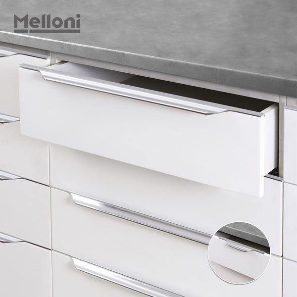 دستگیره کابینتی سه پیچ تاپ ساید سایز 90 ملونی مدل ونیزیا کروم کد 7017
