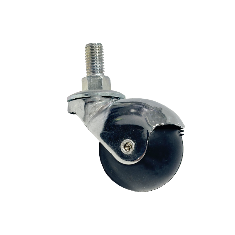 چرخ گردان گرد (تخم مرغی) پیچی سایز 50 رزوه 12 جهان استیل Jahan Steel 50mm Swivel Threaded Caster Wheel with 12mm Stem – Round (Egg-Shaped) Design