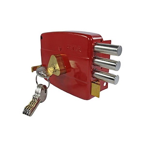 قفل حیاطی قرمز سه لول کلید کامپیوتری STA 106-12-5C