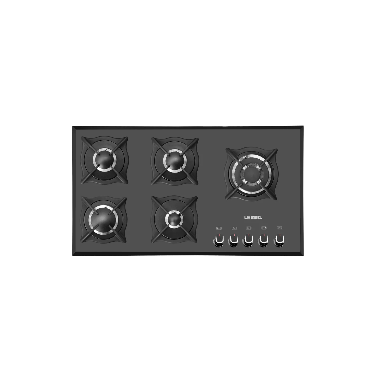 اجاق گاز 5 شعله شیشه ای مدل G522 ایلیا استیل ILIA STEEL 