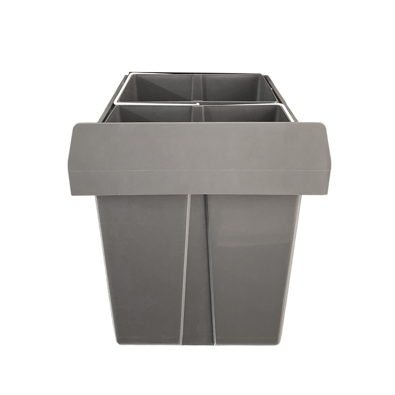 سطل زباله دوتایی آرام بند یونیت 40 2*20 لیتری زیر کابینتی همراه با ریل مدل HKT04 پرایم PRIME 
