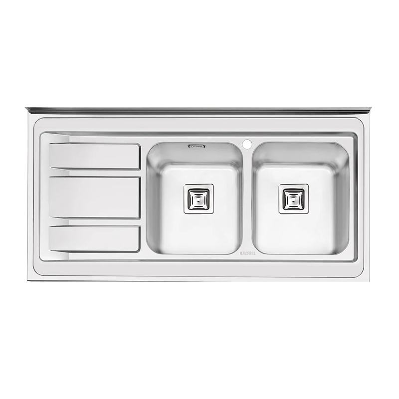 سینک ظرفشویی رو کار راست مدل 1068 ایلیا استیل ILIA STEEL نسترن16*12