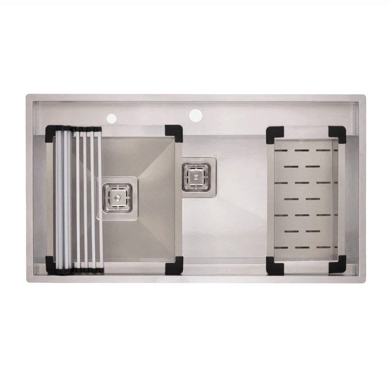 سینک ظرفشویی استیل 50*90 با لوازم مدل D90 مرآس MERASS 