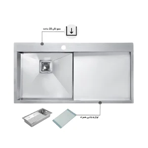 سینک ظرفشویی فانتزی مدل چپ 350 NEW اخوان AKHAVAN