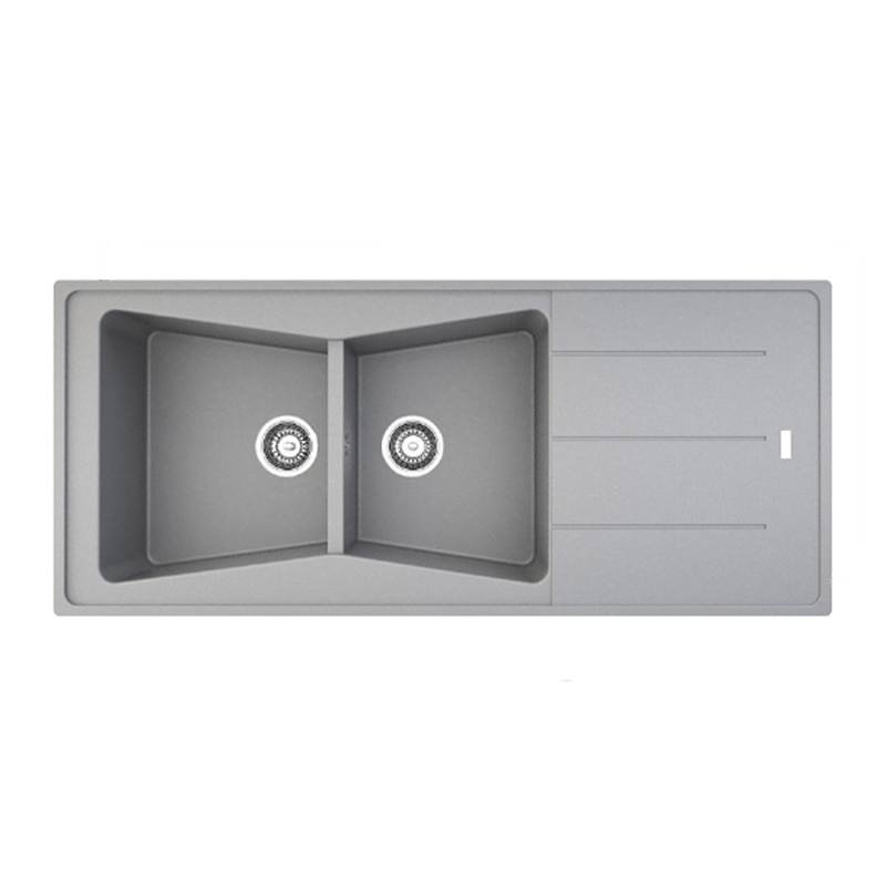 سینک ظرفشویی گرانیتی MERASS رجینوکس گلکسی کد LO307 نقره ای  نسترن 23*12