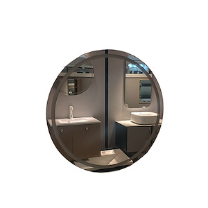 آینه ضد بخار بدون قاب دایره نور دور مهتابی خطی 55 گلسموند GLASS MOND