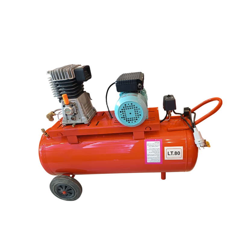 کمپرسور هوا چرخدار 80 لیتری 1/5 اسب خوابیده AIR COMPRESSOR 