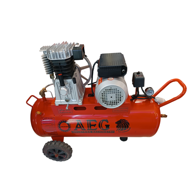کمپرسور هوا چرخدار 80 لیتری 2 اسب خوابیده کاسپین CASPIAN 