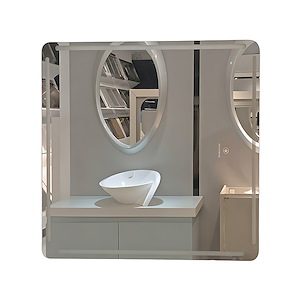 آینه آرایشی مستطیل عمودی بدون قاب خطی نور نچرال سایز 70*60 (VLBN) گلسموند GLASS MOND