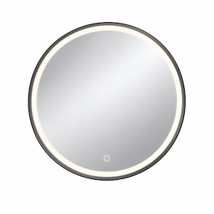 آینه ضد بخار بدون قاب دایره نور دور مهتابی خطی 55 گلسموند GLASS MOND