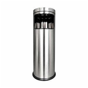 سطل اداری پنجره دار 20 لیتری کروم خشدار درب استیل براق مدل BPB150 براسیانا BRASIANA