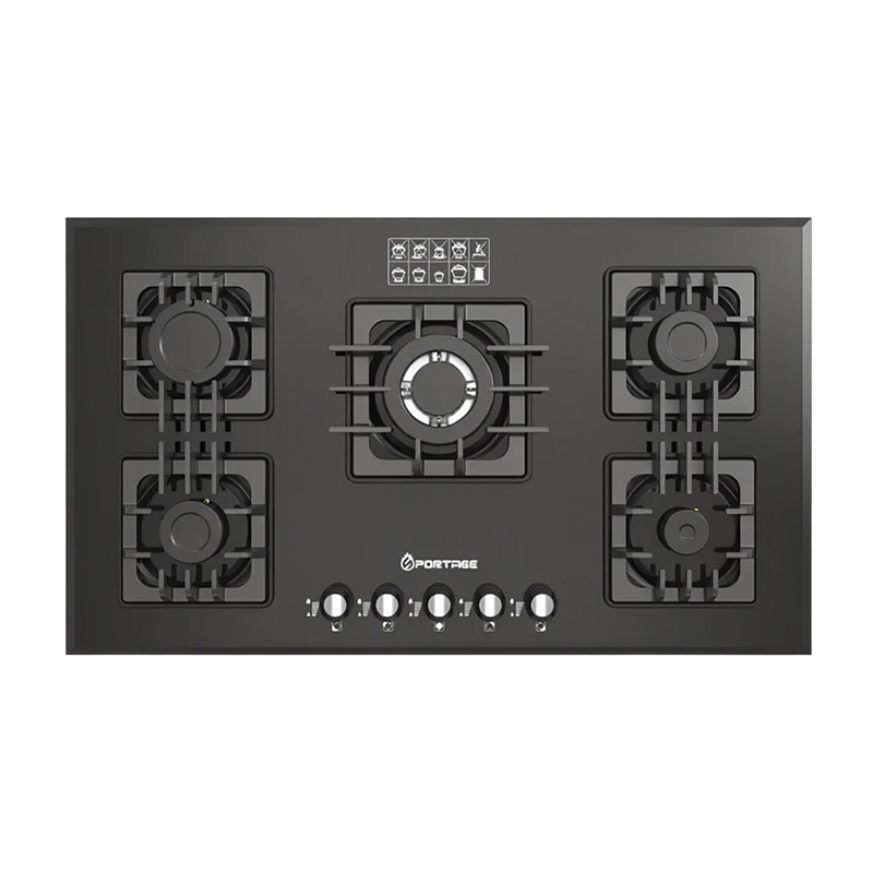 اجاق گاز 5 شعله شیشه ای مشکی مدل G501 اسپرتج SPORTAGE