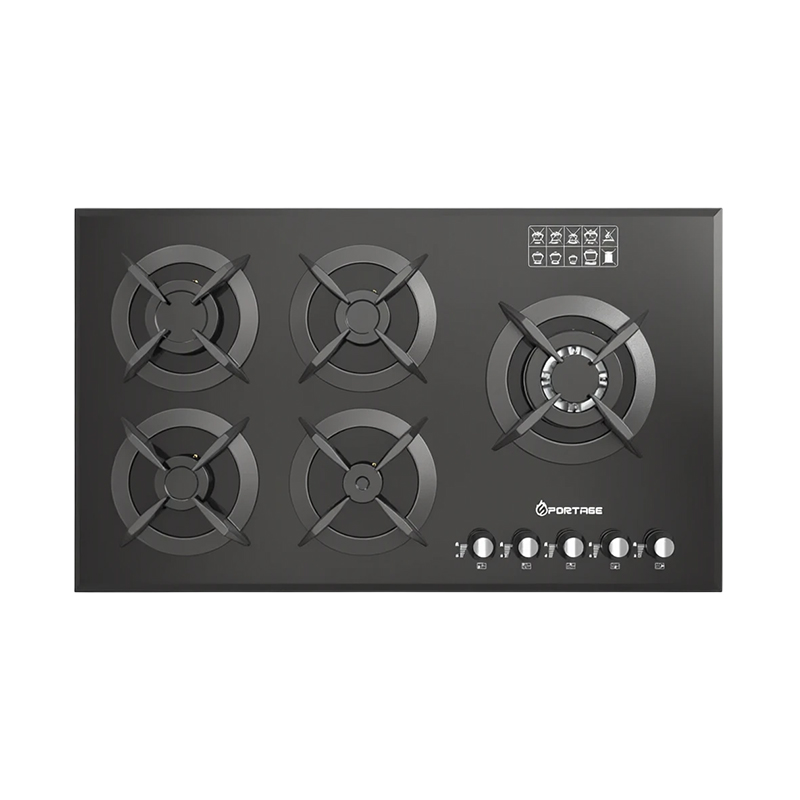اجاق گاز 5 شعله شیشه ای مشکی مدل G529 اسپرتج SPORTAGE