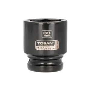 بکس تکی 3/4 اینچ کوتاه 6 پر مشکی سایز 33 توسن TOSAN