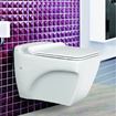 تصویر  توالت فرنگی وال هنگ مدل کاتیا 71 سفید ساده درجه سه مروارید