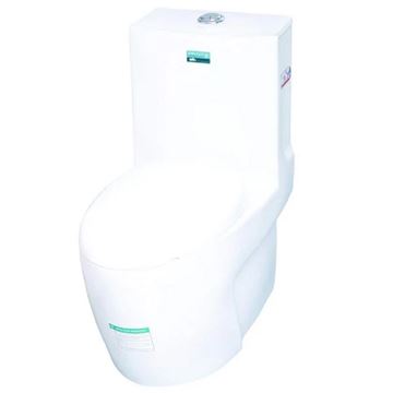 تصویر توالت فرنگی یک تکه پلاتوس 19 سفید ساده درجه 2 گلسار