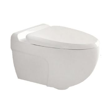 تصویر توالت فرنگی والهنگ پلاتوس سفید ساده درجه دو گلسار