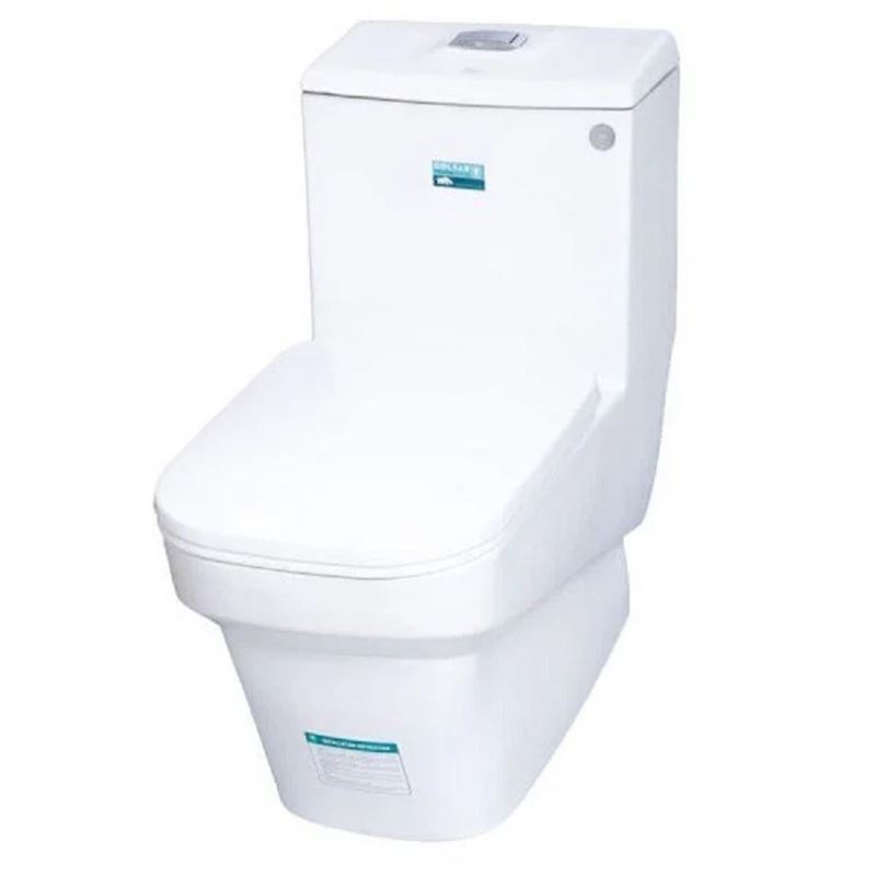 تصویر  توالت فرنگی یک تکه یونیک فلش بلند سفید ساده درجه 2 گلسار