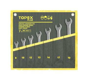 تصویر آچار یکسر جغجغه 7 عددی کیفی تاپکس TOPEX